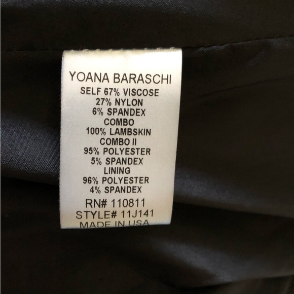 YOANA BARASCHI Sporting Life Moto Blazer Black Jacket with Lambskin Leather Sz 4 - Picture 5 of 7